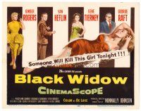 8t036 BLACK WIDOW TC '54 Ginger Rogers, Gene Tierney, Van Heflin, George Raft, sexy art!