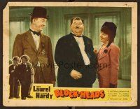 8t204 BLOCK-HEADS LC #3 R47 Oliver Hardy winks at Stan Laurel while romancing!