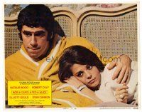 8t209 BOB & CAROL & TED & ALICE LC #4 '69 close up of Natalie Wood laying with Elliott Gould in bed