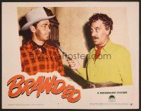 8t212 BRANDED LC #4 '50 Joseph Calleia holds knife on tough cowboy Alan Ladd!