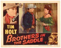8t215 BROTHERS IN THE SADDLE LC #7 '49 cowboy Tim Holt full-length with pretty Virginia Cox!