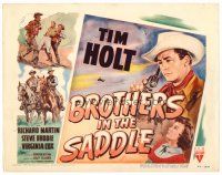 8t038 BROTHERS IN THE SADDLE TC '49 cool western artwork of cowboy Tim Holt with gun!