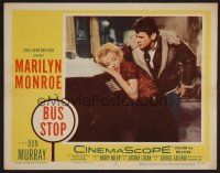 8t222 BUS STOP LC #3 '56 Don Murray looks at sexy Marilyn Monroe leaning on juke box!