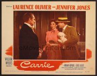 8t233 CARRIE LC #3 '52 Laurence Olivier stares at pretty Jennifer Jones, William Wyler