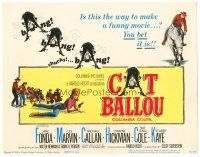 8t040 CAT BALLOU TC '65 classic sexy cowgirl Jane Fonda, Lee Marvin, great artwork!