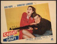 8t239 CAUGHT IN THE DRAFT LC '41 frightened Dorothy Lamour & Bob Hope pointing rifle!
