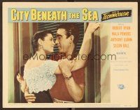 8t247 CITY BENEATH THE SEA LC #2 '53 Boetticher, c/u of Anthony Quinn embracing Suzan Ball!