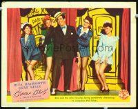 8t262 COVER GIRL LC '44 Phil Silvers dancing on stage with Rita Hayworth & three sexy girls!