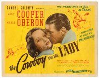 8t043 COWBOY & THE LADY TC R44 great romantic close up of Gary Cooper & Merle Oberon!