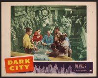 8t274 DARK CITY LC #5 '50 gambler Charlton Heston in his first role, dealing blackjack!