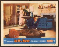 8t288 DIAL M FOR MURDER LC #1 '54 Alfred Hitchcock, Grace Kelly watches Ray Milland by body!