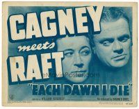 8t049 EACH DAWN I DIE TC R47 super close up of prisoners James Cagney & George Raft!