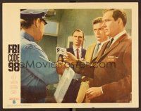 8t314 FBI CODE 98 LC #3 '63 Philip Carey questions a policeman about a wanted man's mugshot!