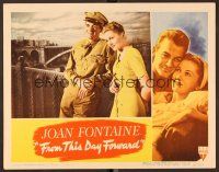 8t331 FROM THIS DAY FORWARD LC '46 Joan Fontaine & soldier Mark Stevens standing on a bridge!