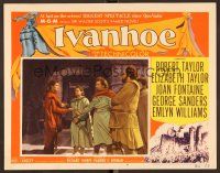 8t410 IVANHOE LC #6 '52 Robert Taylor talks to George Sanders & two men by castle entrance!