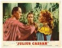 8t423 JULIUS CAESAR LC #6 '53 Marlon Brando watches Greer Garson warn Louis Calhern, Shakespeare