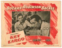8t426 KEY LARGO LC #6 '48 close up of Lauren Bacall watching Humphrey Bogart, John Huston noir!