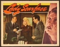 8t441 LADY SCARFACE LC '41 Dennis O'Keefe explains things to a guy & pretty Marion Martin!