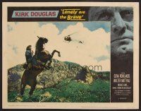 8t460 LONELY ARE THE BRAVE LC #2 '62 Kirk Douglas on rearing horse tries to escape helicopter!