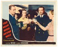 8t481 MAN WHO NEVER WAS LC #3 '56 Clifton Webb toasting with a man & two women!