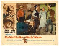 8t483 MAN WHO SHOT LIBERTY VALANCE LC #3 '62 James Stewart between Lee Marvin & John Wayne!