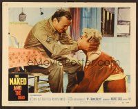 8t512 NAKED & THE DEAD LC #3 '58 from Norman Mailer's novel, Aldo Ray grabs Barbara Nichols' head!