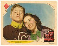 8t538 OUT WEST WITH THE HARDYS LC #1 '38 Mickey Rooney tells Ann Rutherford she's the prettiest!