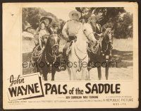 8t541 PALS OF THE SADDLE LC R53 young John Wayne on horseback with Max Terhune & dummy Elmer!