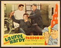 8t546 PARDON US LC R44 convict Oliver Hardy tries to help Stan Laurel in dentist chair!