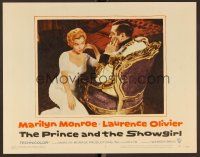 8t561 PRINCE & THE SHOWGIRL LC #2 '57 sexy Marilyn Monroe sits in front of royal Laurence Olivier!