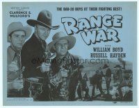 8t091 RANGE WAR TC R47 William Boyd as Hopalong Cassidy stands with gun drawn!