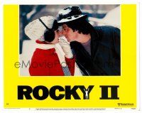 8t603 ROCKY II LC #8 '79 close up of Sylvester Stallone & Talia Shire in the snow!