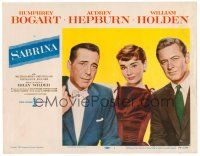 8t608 SABRINA LC #1 '54 3-shot portrait of Audrey Hepburn, Humphrey Bogart & William Holden!