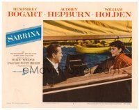 8t609 SABRINA LC #2 '54 Billy Wilder, Humphrey Bogart in sailboat with Audrey Hepburn!