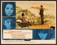 8t625 SECRET CEREMONY LC #1 '68 Robert Mitchum looks down at Elizabeth Taylor at outdoor picnic!