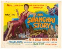 8t108 SHANGHAI STORY TC '54 sexy Ruth Roman's arms are an invitation to Edmond O'Brien to murder!