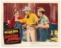 8t643 SINISTER JOURNEY LC #2 '48 William Boyd as Hopalong Cassidy breaks up a fight by train!