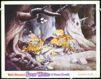 8t653 SNOW WHITE & THE SEVEN DWARFS LC R75 cool image of three dwarfs riding on deer in forest!