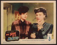 8t663 SOUL OF A MONSTER LC '44 c/u of Jeanne Bates warning Rose Hobart to stay away from her husband