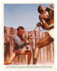 8t664 SPARTACUS LC '61 great image of Kirk Douglas & Woody Strode in gladiator death battle!