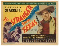 8t118 STRANGER FROM TEXAS TC '39 close up of cowboy Charles Starrett with gun!
