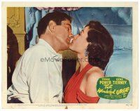 8t713 THAT WONDERFUL URGE LC #4 '49 c/u of of Tyrone Power about to kiss sexy Gene Tierney!