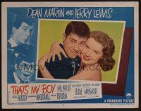 8t714 THAT'S MY BOY LC #3 '51 romantic close up of Jerry Lewis & Polly Bergen!