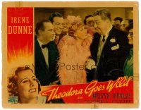 8t715 THEODORA GOES WILD LC '36 pretty Irene Dunne wearing feathers surrounded by lots of men!