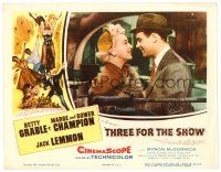 8t723 THREE FOR THE SHOW LC '54 romantic close up of Betty Grable & Jack Lemmon!