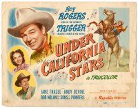 8t131 UNDER CALIFORNIA STARS TC '48 Roy Rogers & Trigger, Jane Frazee, Andy Devine!
