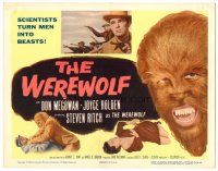 8t134 WEREWOLF TC '56 two great wolf-man horror images, it happens before your horrified eyes!