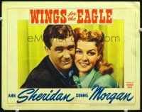 8t784 WINGS FOR THE EAGLE LC '42 close up of pretty Ann Sheridan & Dennis Morgan!