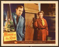 8t791 WOMAN ON THE RUN LC #7 '50 worried Ann Sheridan stares at perplexed Dennis O'Keefe!
