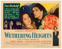 8t017 WUTHERING HEIGHTS TC '39 romantic close up of lovers Laurence Olivier & Merle Oberon!